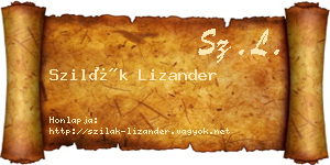 Szilák Lizander névjegykártya